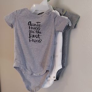 Set of 3 gray and white onesies